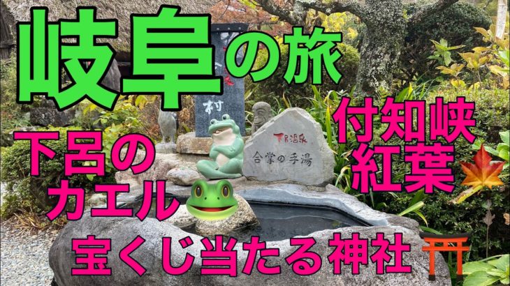 岐阜の旅【下呂のカエル/付知峡の紅葉/宝くじが当たる神社】
