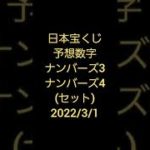 日本宝くじ予想数字ナンバーズ 4 & 3 /japanese lottery prediction 2022/3/1