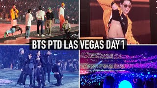 BTS PTD Las Vegas Day 1 | Oh no! Technical difficulties! [Vlog/fancam] FULL CONCERT HD