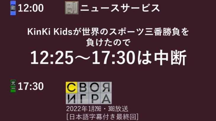 【架空】KinKi Kids放送　宝くじご報告＋クロージング（2022年1月30日）